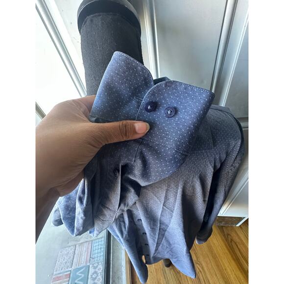 Lucky Brand Men’s Blue Slim Fit Stretch Button-Up Shirt - Picture 4 of 9